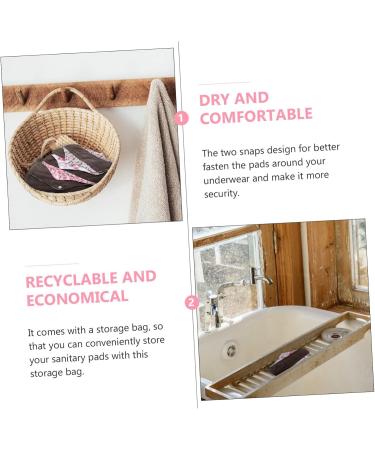 Exceart Reusable Menstrual Pads for Women | Washable Fabric Sanitary Pads with Storage Bag | Amboo Hygienic & Eco-Friendly Solution - Buy Online on GoSupps.com