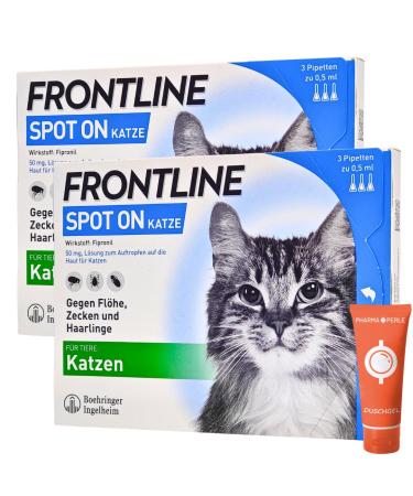 Frontline spot on for cats - protection against parasites such as ticks fleas hairlings i simple and compatible i reliably i reliably i in the savings set with pharmaceutical pearl give -away (frontline for cats 2 x 3 hours))