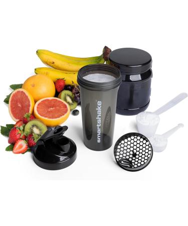 Smartshake Glossy Lite 800ml Protein Shaker Bottle - Leak-Proof BPA-Free Perfect Gift for Men & Women - Ideal for Gym Protein Shakes & Powder Black - Buy Online on GoSupps.com