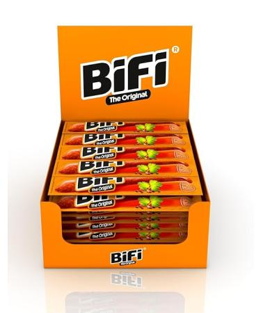 Buy BIFI Original Salami Sticks - 16-Pack (64 x 18.5g) - Air-Dried Sausage Snack for On-the-Go Office & Sports - Flavorful Pepper Coriander & Garlic! - Buy Online on GoSupps.com
