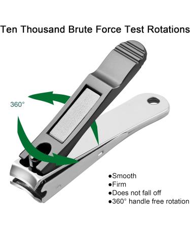 Jeopoom Stainless Steel Nail Clipper - Premium Curved Design for Safe and Precise Toenail & Fingernail Trimming - High-Quality Gray - Buy Online on GoSupps.com