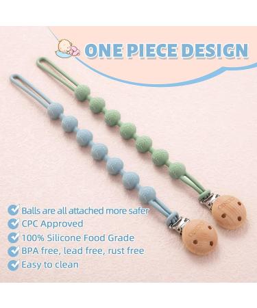 Silicone Pacifier Clip - One Piece Design for Baby Boys Girls - Sage+Ether - Buy Online on GoSupps.com