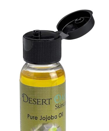 Desert Oasis Skincare 100% Pure Jojoba Oil - Travel Size 2 fl oz/59 ml, Cold Pressed, Natural Moisturizer for Face and Body - Buy Online on GoSupps.com