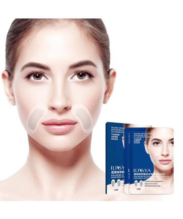 Micronadel nobility-folded patch anti-fold hyaluronic acid facial plaster Nasolabial folds treatment anti-wrinkle pads 2 pieces (1 Pack)