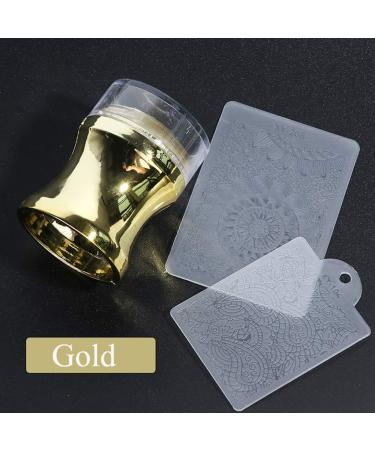 Buy Bobeini Removable Clear Silicone Nail Art Stamper - Jelly Head with Metal Handle & Cap - Perfect for Manicure & Scrapbooking - Rose Gold DIY Tool - Buy Online on GoSupps.com