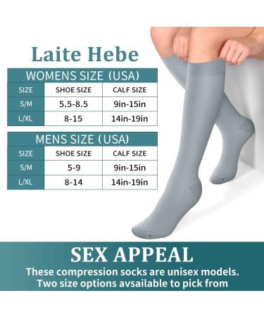 Laite Hebe Compression Socks 4 Pairs - Support for Nurses & Athletes - Assorted Colors - Large-X-Large - Buy Online on GoSupps.com