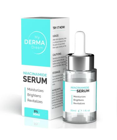 MY DERMA DREAM | Niacinamide Serum 5% for Face - Aids in Minimizing Pores, Fading Dark Spots, and Reducing Redness - Rich in Antioxidant Vitamin B3 - Anti-Aging Face Serum 1 Fl Oz (Pack of 1)