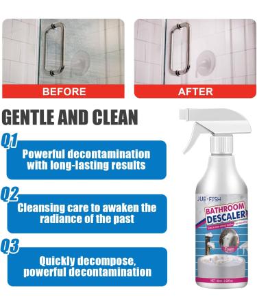 Bathroom Descaler Stubborn Stains Cleaner Bathroom Descaler Cleaner Jue Fish Bathroom Descaler Bubble Cleaner Foam Spray All Purpose Rinse Cleaning Foam for Bathroom (1PCS) - Buy Online on GoSupps.com
