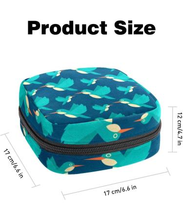 Menstrual Bag with Zipper for Women - Hummingbird Pattern | Ladies Napkin & Tampons Storage Solution - Buy Online on GoSupps.com
