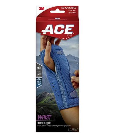 ACE Night Wrist Sleep Support, Adjustable, Blue, Helps Provide Relief from Symptoms of Carpal Tunnel Syndrome, and other Wrist Injuries Night Wrist Support