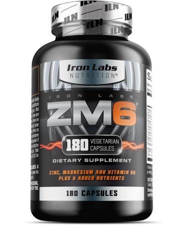 Iron Labs ZM6 3 Month Supply Zinc Magnesium Aspartate Supplement 180 Vegetarian Capsules Magnesium and zinc Supplements for Men & Women 180 Count (Pack of 1) - Buy Online on GoSupps.com