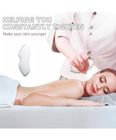 Guasha Facial Tool Metal Gua Sha Tool Scraping Facial Massager Stainless Steel Gua Sha Tool for Eyes Face Neck Body Tighten Skin Reduce Puffiness Face Sculpting Device(Large) - Buy Online on GoSupps.com