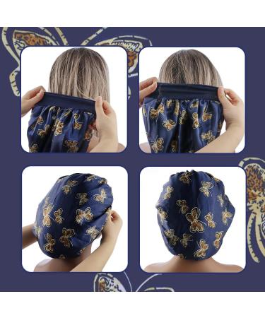 3-Piece Satin Silk Bonnet Set for Sleeping | Wide Elastic Band Night Cap for Women - Black - Buy Online on GoSupps.com