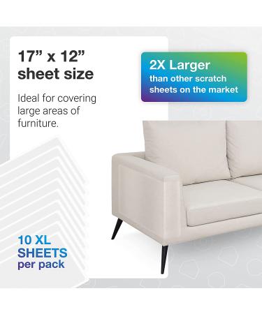 Cat Scratch Deterrent Tape - Clear Double Sided 10XL Sheets for Furniture Protection and Training | 17x12'' | Cat Couch Protector, Sticky Paws Tape, Anti-Scratch Pad - Buy Online on GoSupps.com