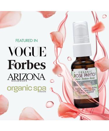 Organic Rose Phyto Facial Oil - Anti-Aging Rosehip & Argan Oil with Frankincense - Perfect for Gua Sha Massage (1oz) | International Shipping - Buy Online on GoSupps.com