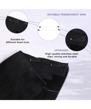 Hair Toppers for Women Hair Extensions Real Human Hair Invisible Wire Hair Extensions with Transparent Wire Adjustable Size Secure Clips in Straight 4 Secret Clips Hairpiece Messy Hair Bun Hairpiece(2 24 Inches - Buy Online on GoSupps.com