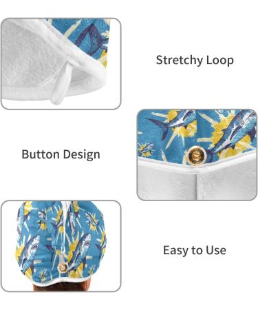 Sharks & Tie Dye Hair Towel 2 Pack - Super Absorbent Quick Dry Hair Turbans for Women & Girls - Buy Online on GoSupps.com