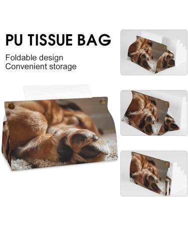 Tissue Box Cover Tissue Box Holder Brown Dog Hand Print Tissue Holder Travel Tissue Packs Facial Paper Holder Decorative Holder - Buy Online on GoSupps.com