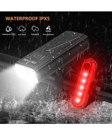 USB Rechargeable Bike Lights Set - 3000LM Super Bright Headlight Front & Rear LED - 3+5 Light Mode - Fits All Bicycles - Buy Online on GoSupps.com
