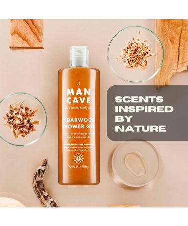 ManCave Men's Ultra-Premium Shower Gel Gift Set - 4 x 500ml Natural Sulphate-Free Cleansers in Wild Mint, Lemon & Oak, Cedarwood, and Sea Salt Fragrances - Vegan-Friendly - Buy Online on GoSupps.com