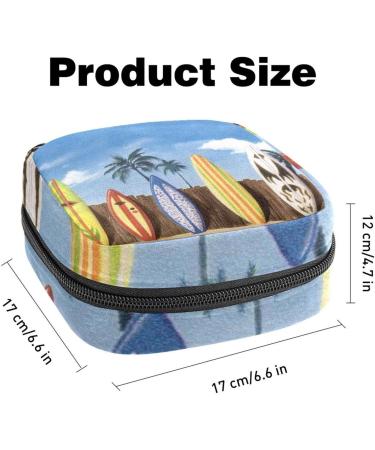 Colorful Beach-Themed Menstruation Pad Bag with Zipper for Women & Girls - Stylish Tampon & Napkin Storage - Buy Online on GoSupps.com