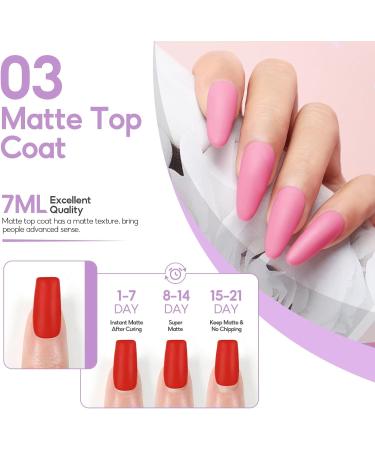 PEACECOLOR Top and Base Coat Matte Top Coat Set No Wipe Soak off Gel Base and Matte Top Coat Gel Nail Polish Nail Lamp Needed High Glossy and Long Lasting Shine Finish for Home DIY Use XA-27 - Buy Online on GoSupps.com