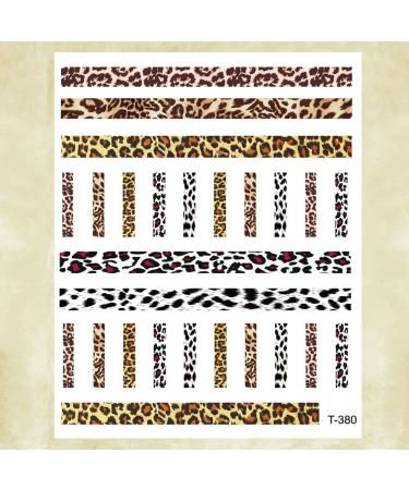 Self-Adhesive Hand-made Manicure Accessories Watercolor Leopard Decals Nail Stickers Nail Slider Nail Art Decorations(Style 2)