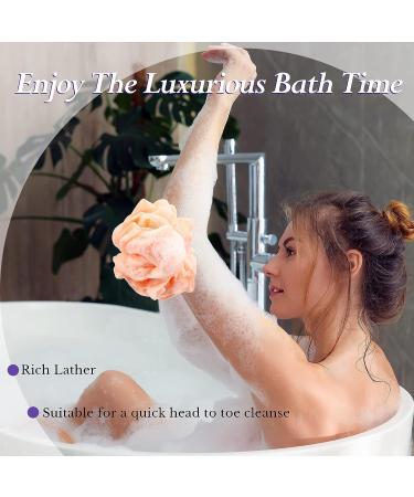 9 Pcs Long Handled Loofah Back Scrubber with Soft Mesh Sponges | Exfoliating Bath Sponge Set for Men and Women | Multicolored - Buy Online on GoSupps.com