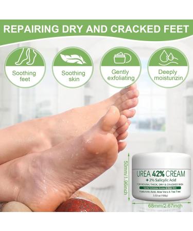 42% Urea Feet Cream Foot Cream with Aloe Vera and Tea Tree Oil for Deep Moisture and Skin Softening Cracked Heels and Dry Skin Feet Moisturiser Intensive Callus Remover Cream for Body Care 100g - Buy Online on GoSupps.com