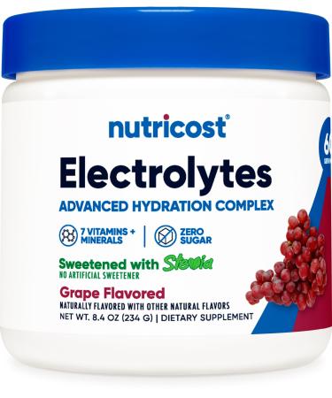Nutricost Electrolyte Complex Powder (60 Servings Grape) - Hydration Supplement Drink Mix with Vitamins and Minerals