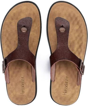 Harssidanzar Men's Orthotic Arch Support Flip-Flops, Snakeskin Design, Size 11 - Buy Online on GoSupps.com