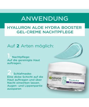 Garnier Hyaluron Aloe Hydra Booster Gel-Cream Night Care - Moisturizing & Refreshing 50ml (Pack of 3) - International Shipping Available - Buy Online on GoSupps.com