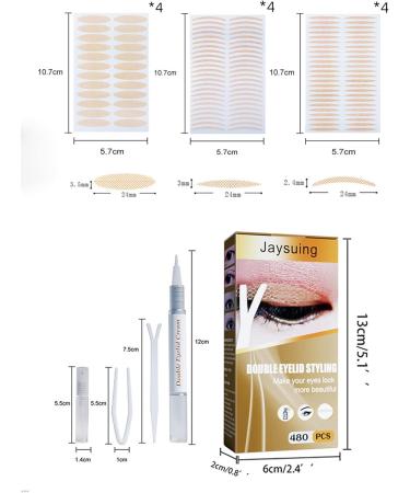 Eyelid tape invisible double eyelid stickers waterproof eyelid lifting strips with fork rods and tweezers suitable for wearing hats sagging uneven and single eyelids - Buy Online on GoSupps.com