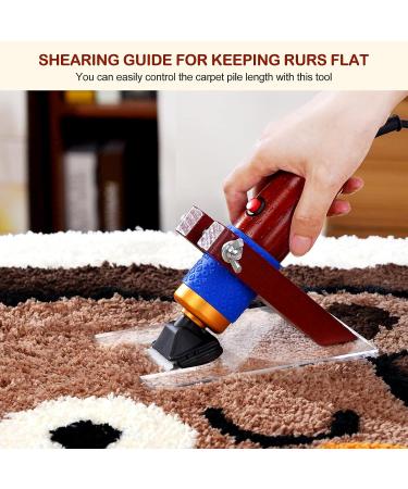 Riiai Carpet Trimmer with Shearing Guide and 2 Blades - Low Noise Vibration Rug Clippers for Sculpting Tufting Gun Rug (18cm Blue) - Buy Online on GoSupps.com