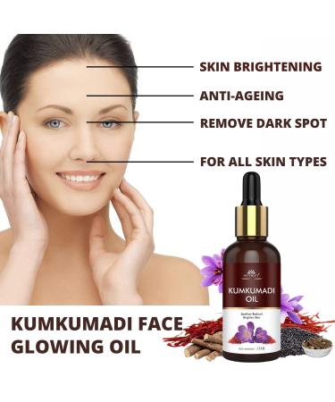 Kum.kumadi Tailam Face Oil for Radiant Skin - Natural Ayurvedic Face Serum with Saffron & Goat Milk - Targeted Dark Spot Remover Anti-Aging Brightening Glow Oil for All Skin Types 30ml - Buy Online on GoSupps.com