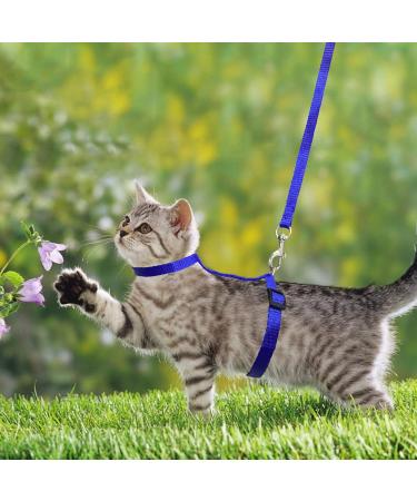 Adjustable Nylon Cat Leash Set - 2 Pieces Pink & Blue Harness for Kittens & Puppies | Soft Cat Dishes Included - Buy Online on GoSupps.com