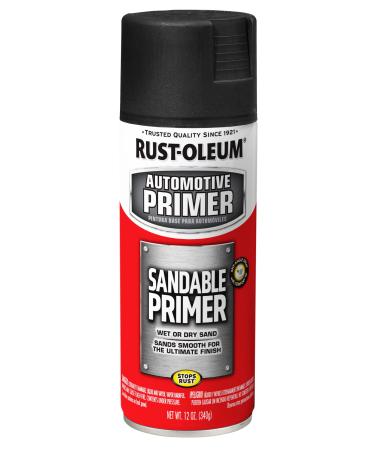 Rust-Oleum 249418 Automotive Sandable Primer Spray Paint  12 Ounce  Black  12 Fl Oz 12 oz Black