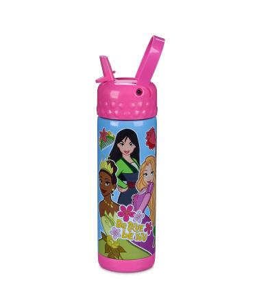 Disney Princess Stainless Steel Water Bottle with Built-In Straw
