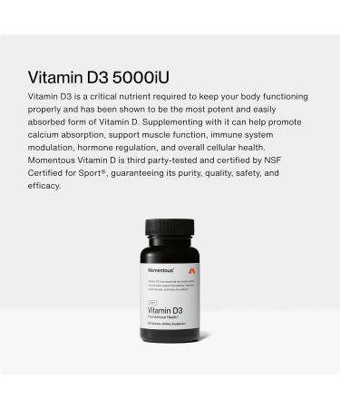 Momentous Omega-3 Fish Oil 1 600 mg & Vitamin D3 Supplement - Daily Omega-3 Supplement for EPA & DHA & 5 000 IU Capsules to Support Foundational & Joint Health - NSF Certified GMO-Free Gluten-Free - Buy Online on GoSupps.com