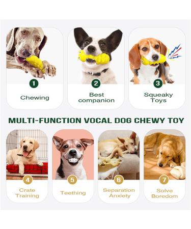 clover Indestructible Dog Toys Dog Chew Toys for Aggressive Chewers Strong Squeaky Interactive Toys for Medium/Large Dogs (Yellow) - Buy Online on GoSupps.com