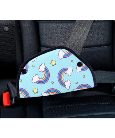 Kids Seatbelt Adjuster & Travel Pillow - Rainbow Pattern | Neck Support & Shoulder Pad for Car Seat & Pushchair - Buy Online on GoSupps.com