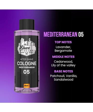 the shave factory After Shave Cologne Series (05 Mediterranean 500ml (16.9 fl. oz)) 05 Mediterranean 16.9 Fl Oz (Pack of 1) - Buy Online on GoSupps.com