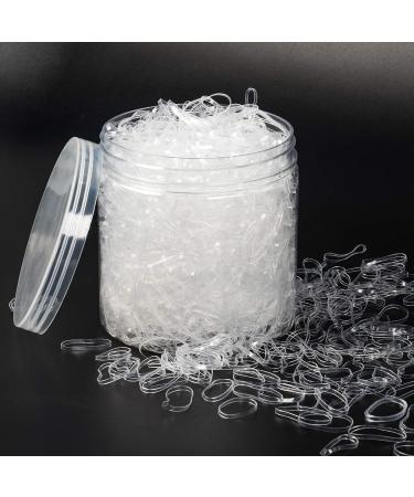 AHIER Clear Elastic Hair Bands  2000PCS Small Hair Elastics Mini Rubber Hair Ties  Disposable Elastic Hair Holder 2mm in Width and 30mm in Length