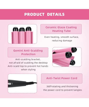 3 Barrel Curling Iron Wand - Hair Curler & Crimper for Short Hair Styling | US 32mm Hair Waver Tool - Buy Online on GoSupps.com