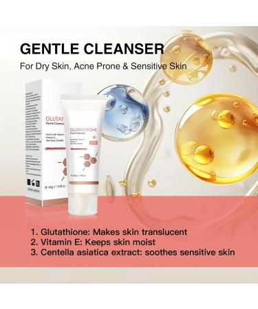 Glutathione Face Cleanser - Glutathione Face Wash With Aloe & Vitamin C Hydrating Facial Cleanser Gentle Cleanse Cleaning Pores Moisturising Cleanser For Dry Skin Acne Prone & Sensitive Skin - Buy Online on GoSupps.com