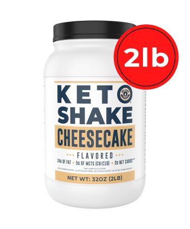 Cheesecake Keto Meal Replacement Shake 2lbs - Low Carb Protein Powder Shake Mix High Fat with MCTs Collagen Peptides and Real USA Cream Cheese Cheesecake 32 Ounce (Pack of 1) - Buy Online on GoSupps.com