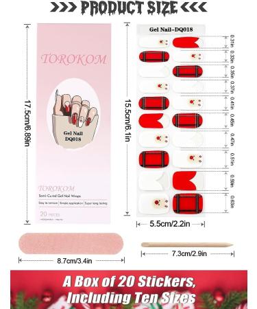 EBANKU Christmas Glitter Gel Nail Strips - Long Lasting & Waterproof Full Nail Wraps with Nail File, Wipes & Sealing - UV/LED Lamp Required (SDTRK18) - Buy Online on GoSupps.com