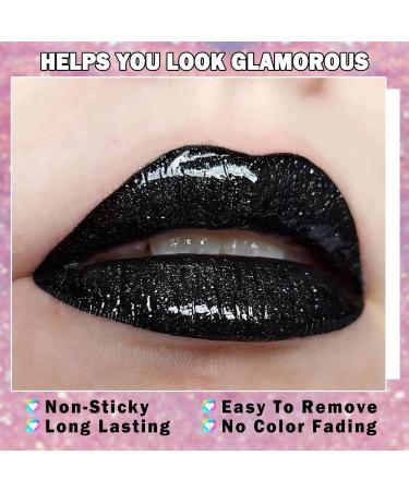 3 PCS Glitter Liquid Lipstick Set - Red & Pink Lip Gloss Kit for Gothic Halloween Makeup & Costume Party - Buy Online on GoSupps.com