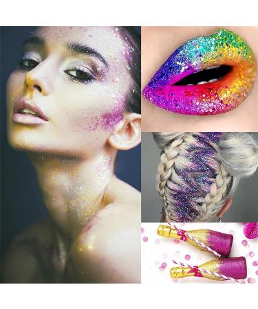 12 Color Festival Glitter Face & Body Set | Nail Art & Hair Decoration | Feminine Makeup Sequins & Accessories - Buy Online on GoSupps.com