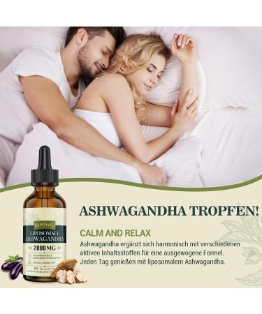 2000mg Ashwagandha Liposomal Drops 7% Withanolides Pure Ashwagandha Root Extract High Strength 5X Concentration Faster Absorption Than Capsules 60ml (Pack of 1) - Buy Online on GoSupps.com